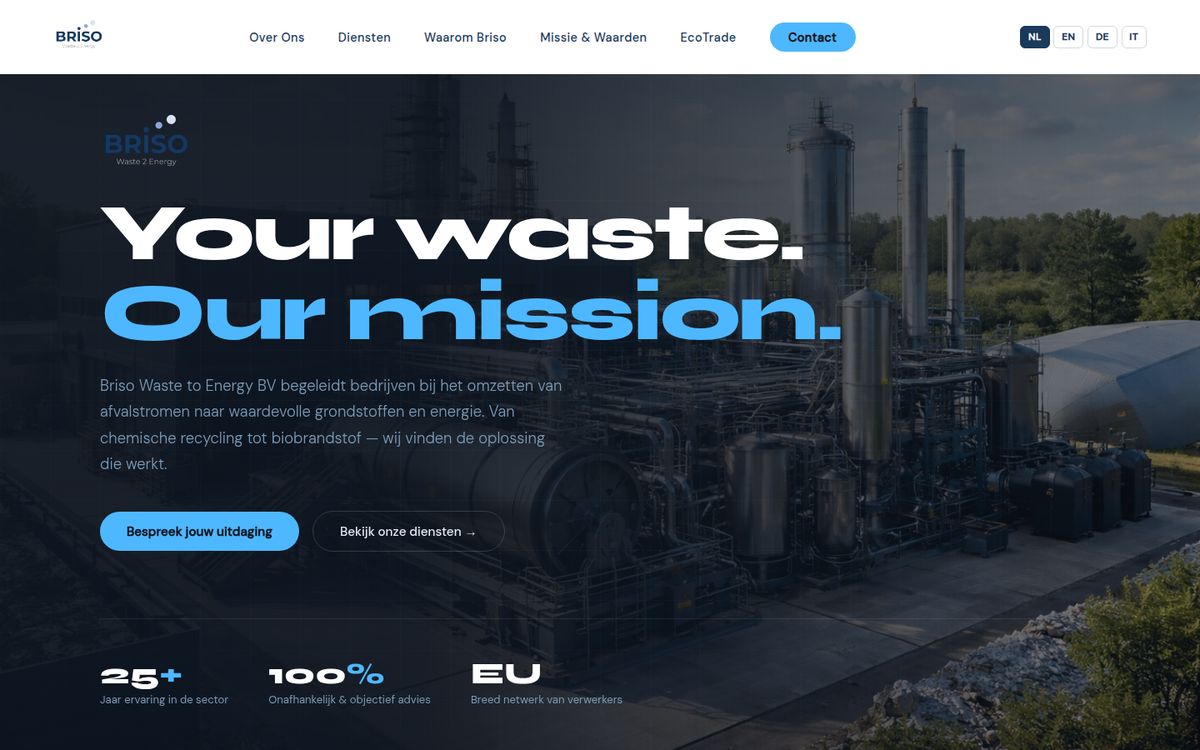 Screenshot van Briso Waste to Energy BV